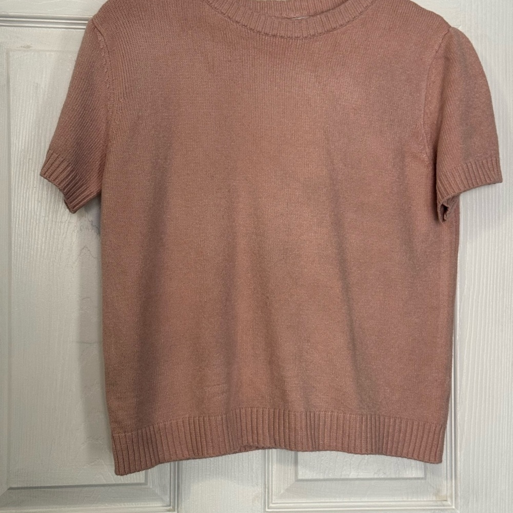 Short Sleeve Knit Top in Dusty Rose